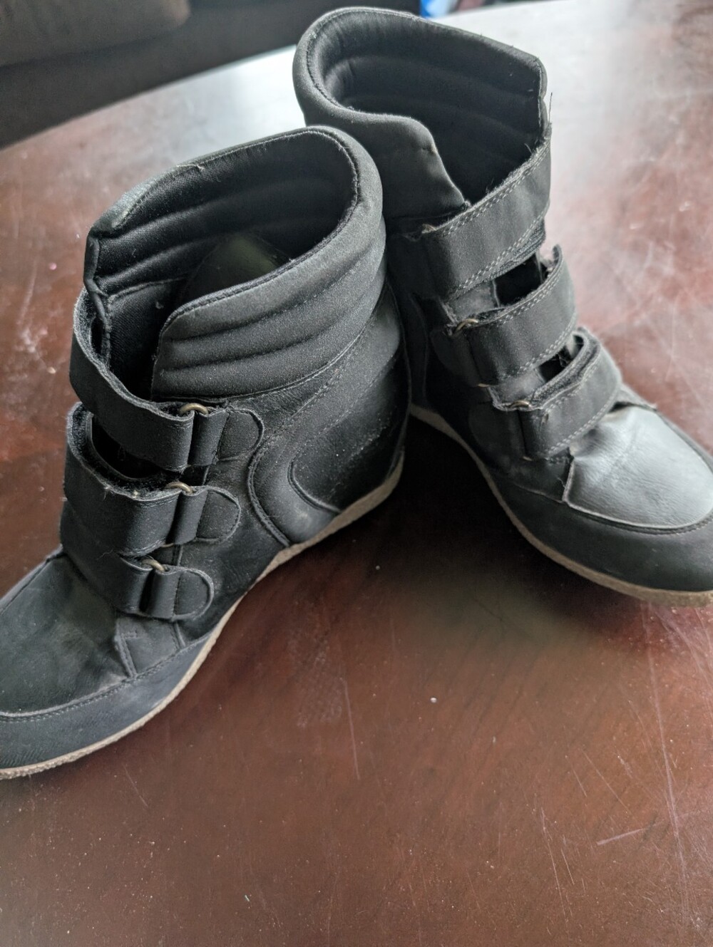 JustFab Y2K Wedge Sneaker Boots - Black
